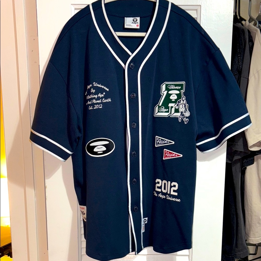 BAPE Bathing Ape Baseball Jersey with White Trim